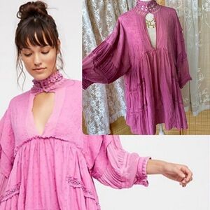Free People Heartbreaker Mini Dress Pink